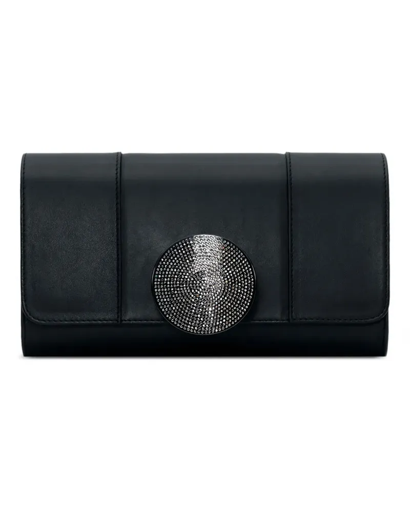 PERRIN PARIS Le Disque Strass Clutch - Schwarz Schwarz