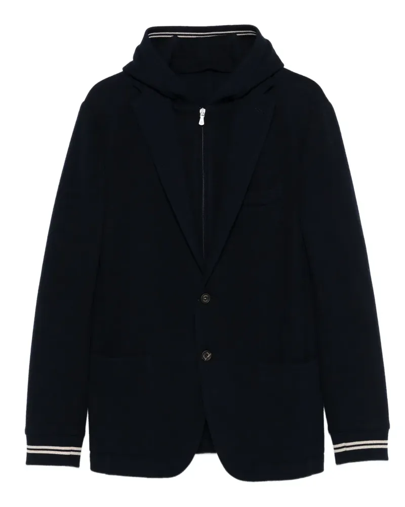 Eleventy Kapuzenjacke mit zwei Knöpfen - Blau Blau