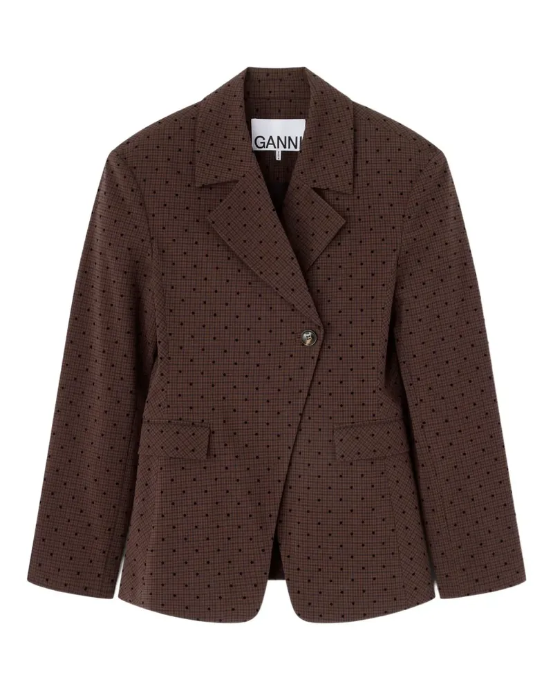 Ganni Einreihiger Blazer - Braun Braun