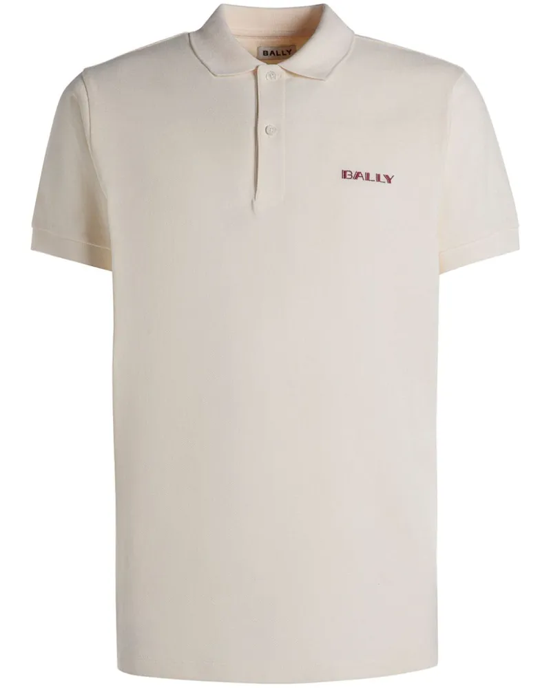 Bally Poloshirt mit Logo-Stickerei Nude