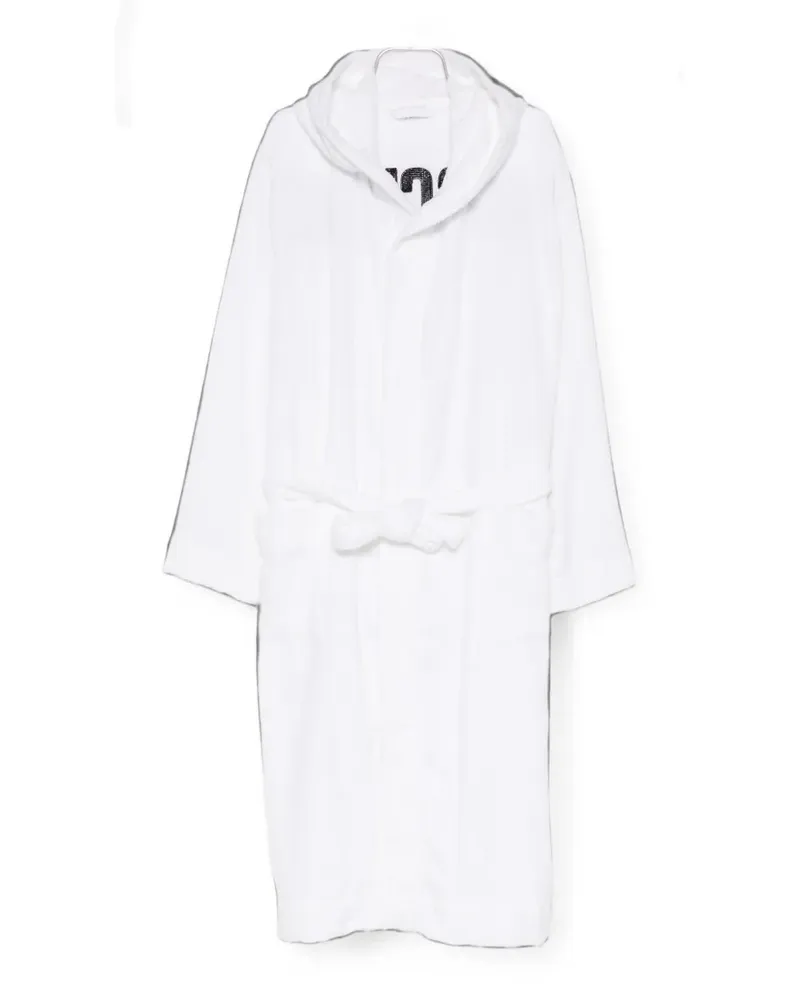 Moschino belted hood bathrobe - Weiß Weiß