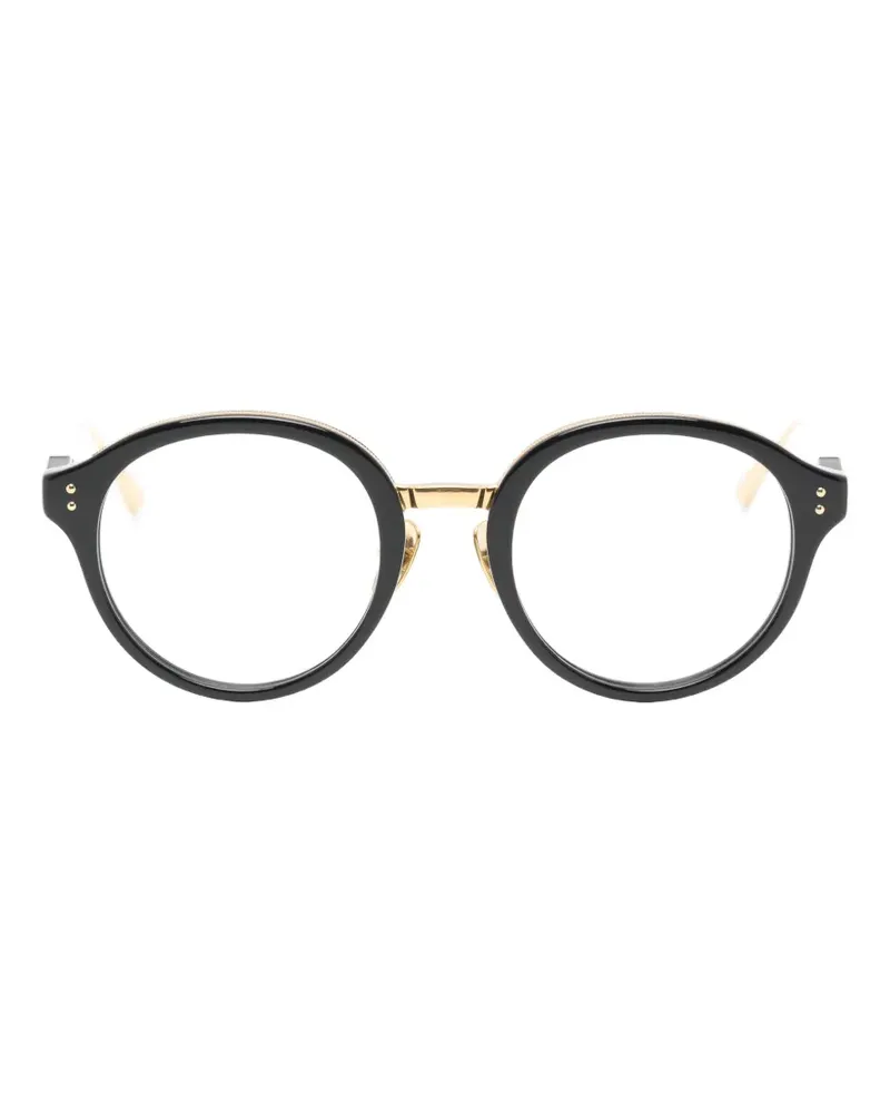 Linda Farrow Curtis Sonnenbrille mit rundem Gestell - Schwarz Schwarz