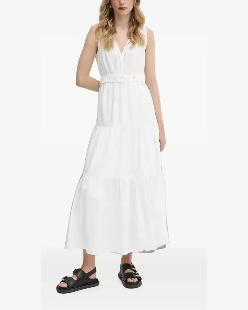 Morgan Gestuftes Midikleid - Weiß Weiß