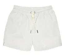 Gestreifte Jack Seersucker-Badeshorts - Weiß