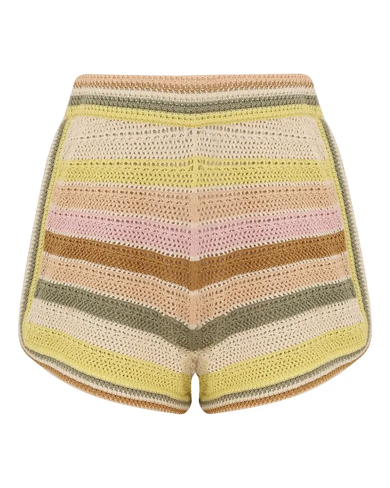 Zimmermann Gehäkelte Indra Shorts mit Streifen - Nude Nude