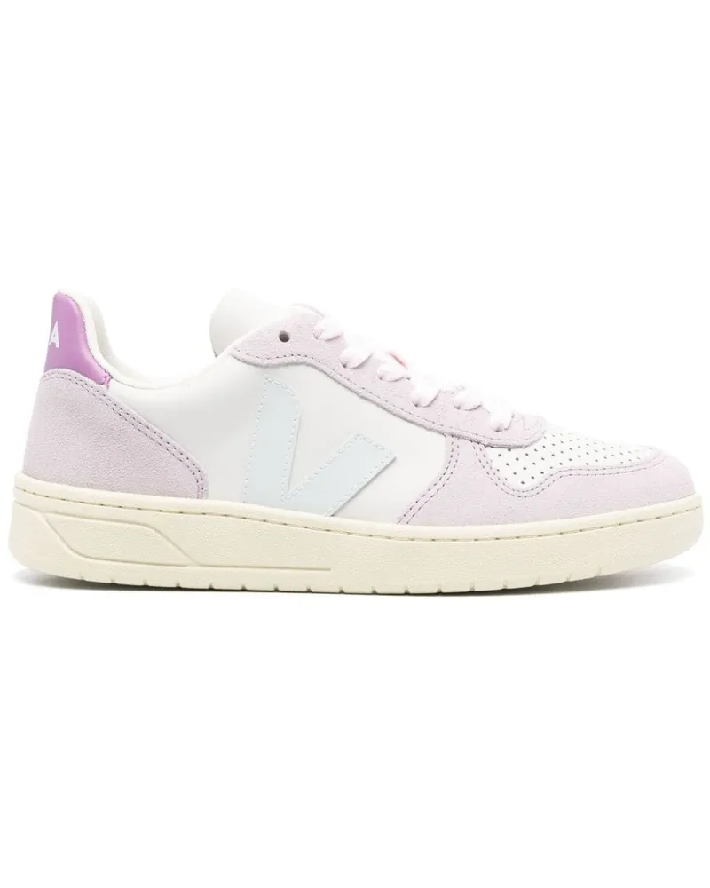 VEJA V-10 Sneakers mit Einsätzen - Weiß Weiß