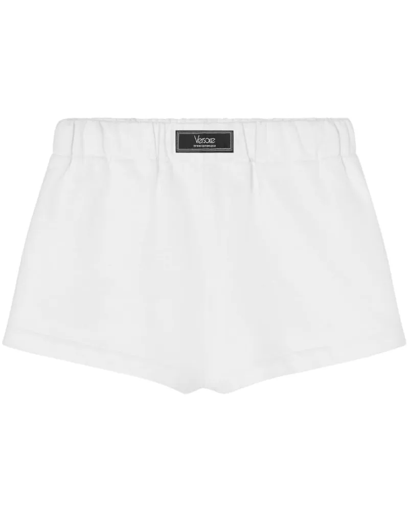 Versace Shorts mit Logo-Stickerei - Weiß Weiß