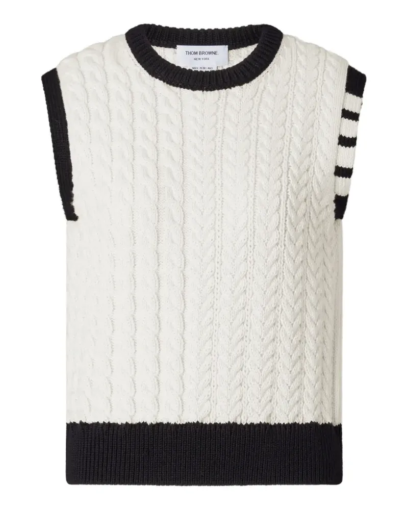 Thom Browne Oberteil mit Aran-Zopfmuster - Nude Nude