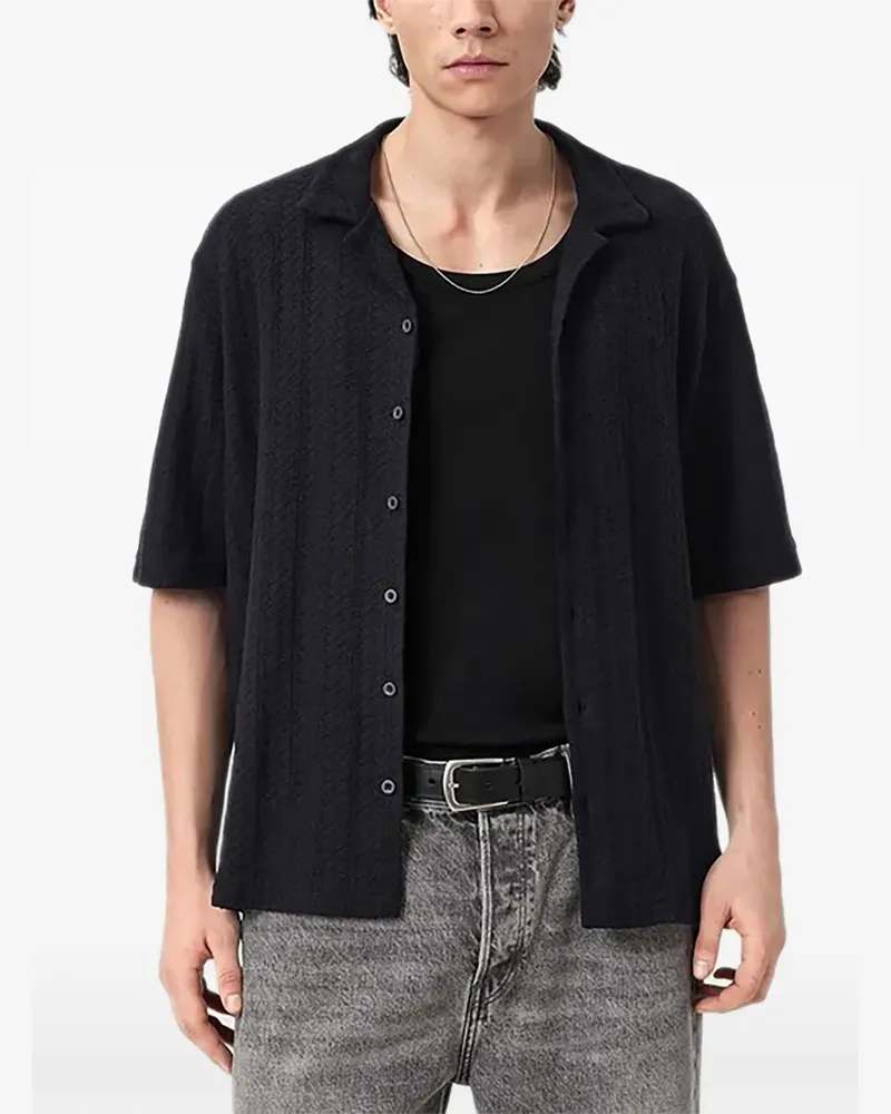 AllSaints short-sleeve textured shirt - Schwarz Schwarz