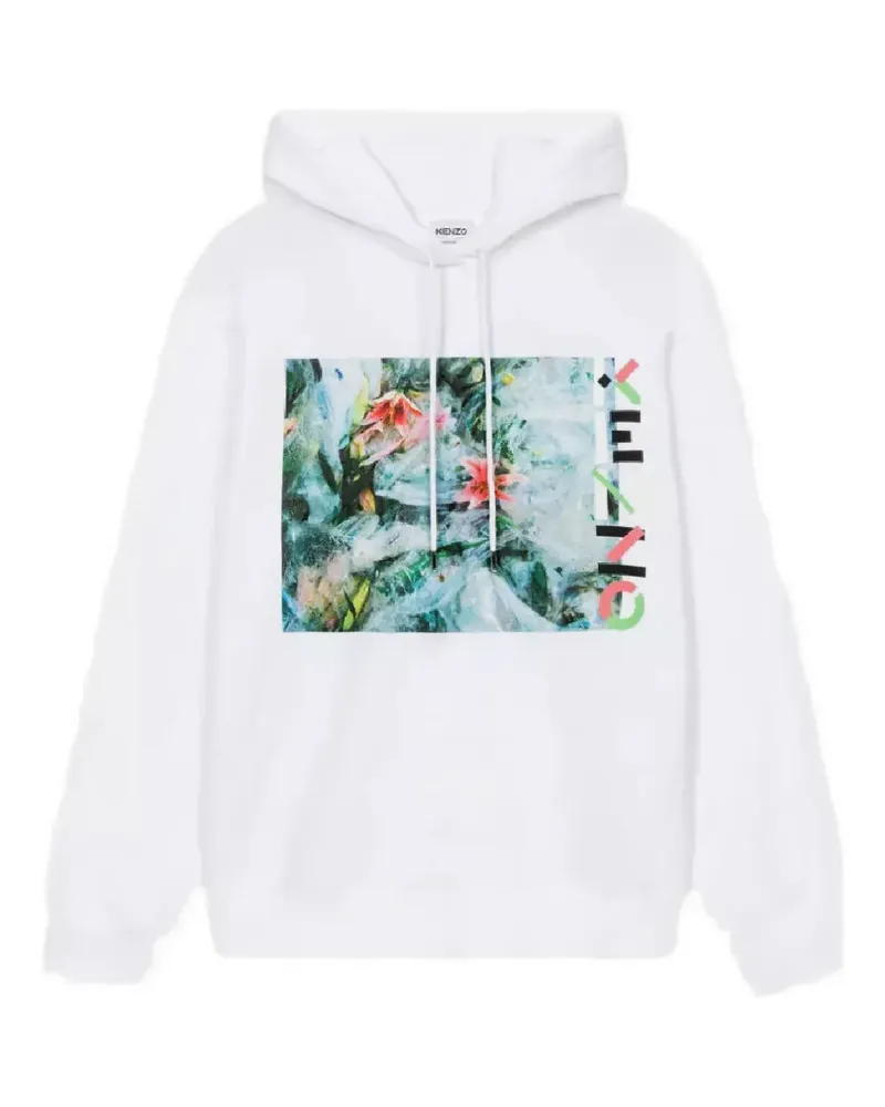 Kenzo graphic-print cotton hoodie - Weiß Weiß
