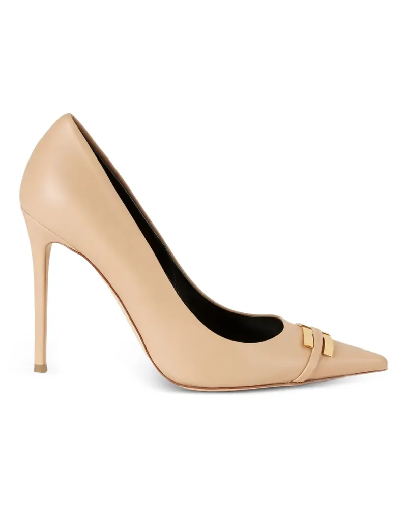 Elisabetta Franchi logo-detail stiletto pumps - Nude Nude
