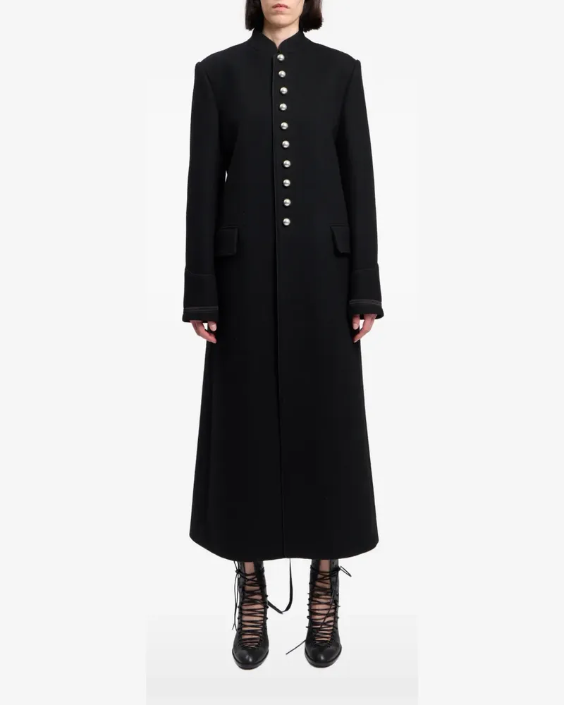 Ann Demeulemeester Ausgeblichener Mantel - Schwarz Schwarz