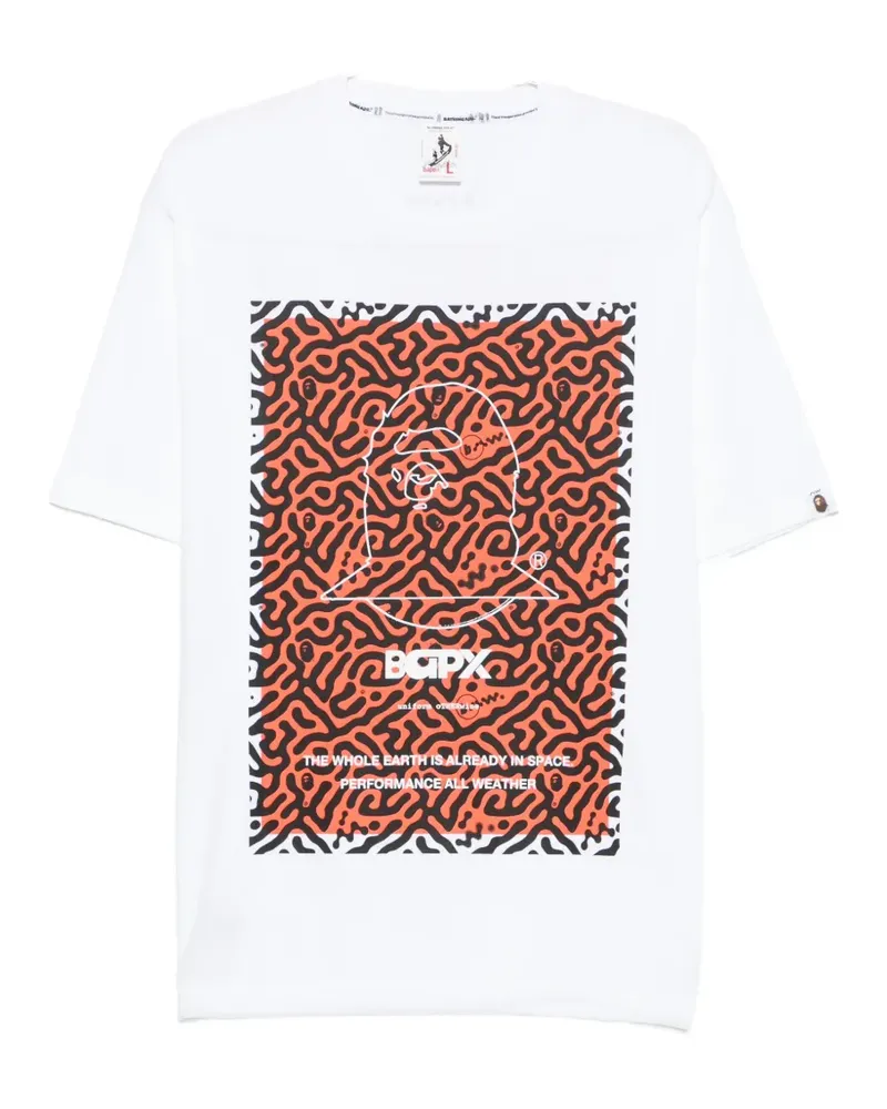 BAPE graphic-print drawstring T-shirt - Silber Silber