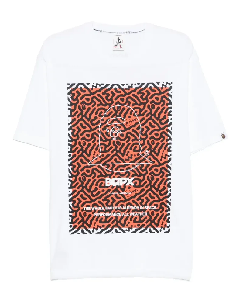 BAPE T-Shirt mit grafischem Print - Silber Silber