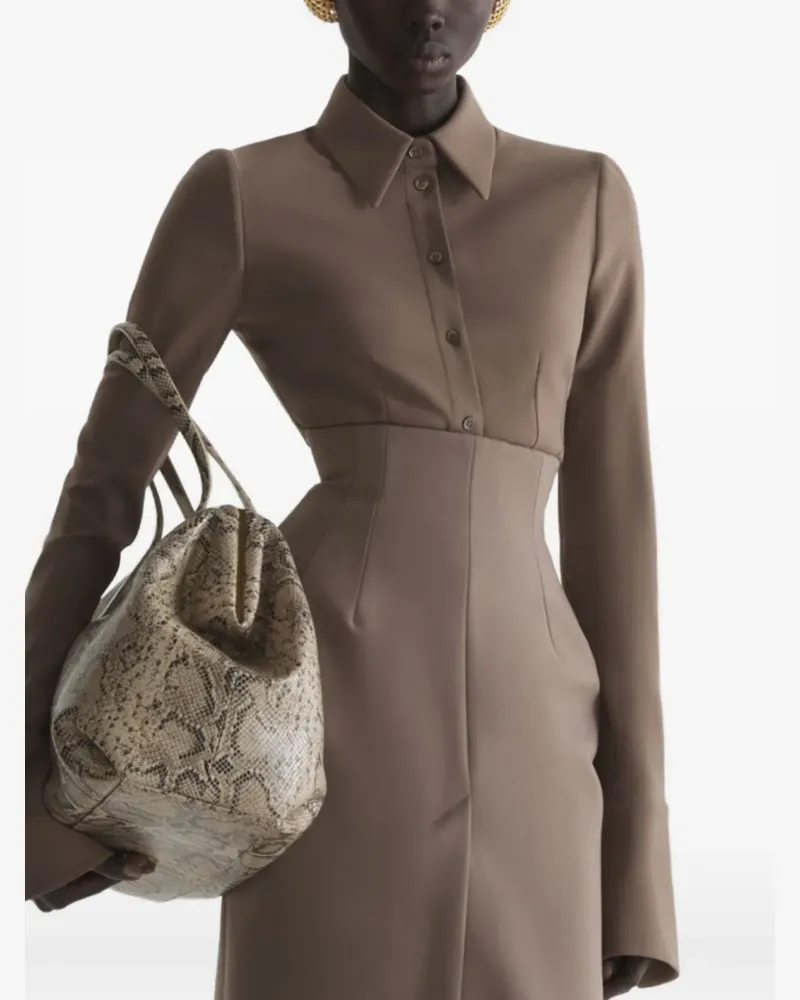 Thierry Mugler Button-down-Hemd mit Falten - Braun Braun