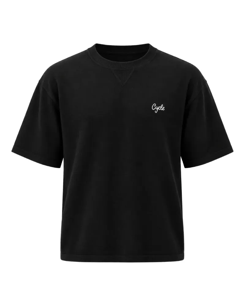 Cycle Gino T-Shirt mit Logo-Stickerei - Schwarz Schwarz