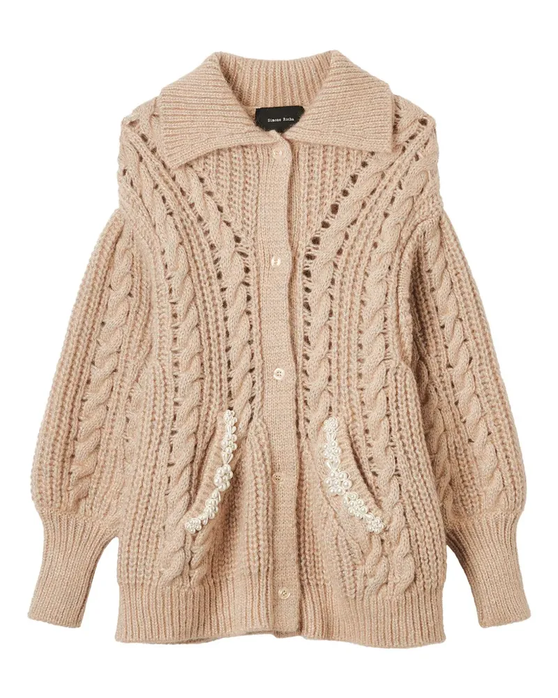 Simone Rocha cable-knit cardigan - Rosa Rosa