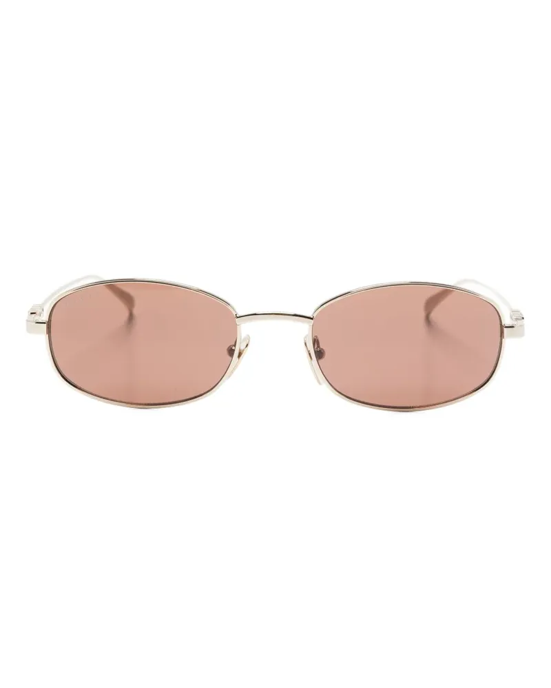 Gucci Sonnenbrille mit ovalem Gestell - Gold Gold