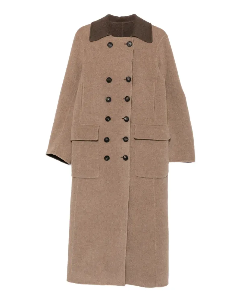 Seafarer double-breasted longline coat - Nude Nude