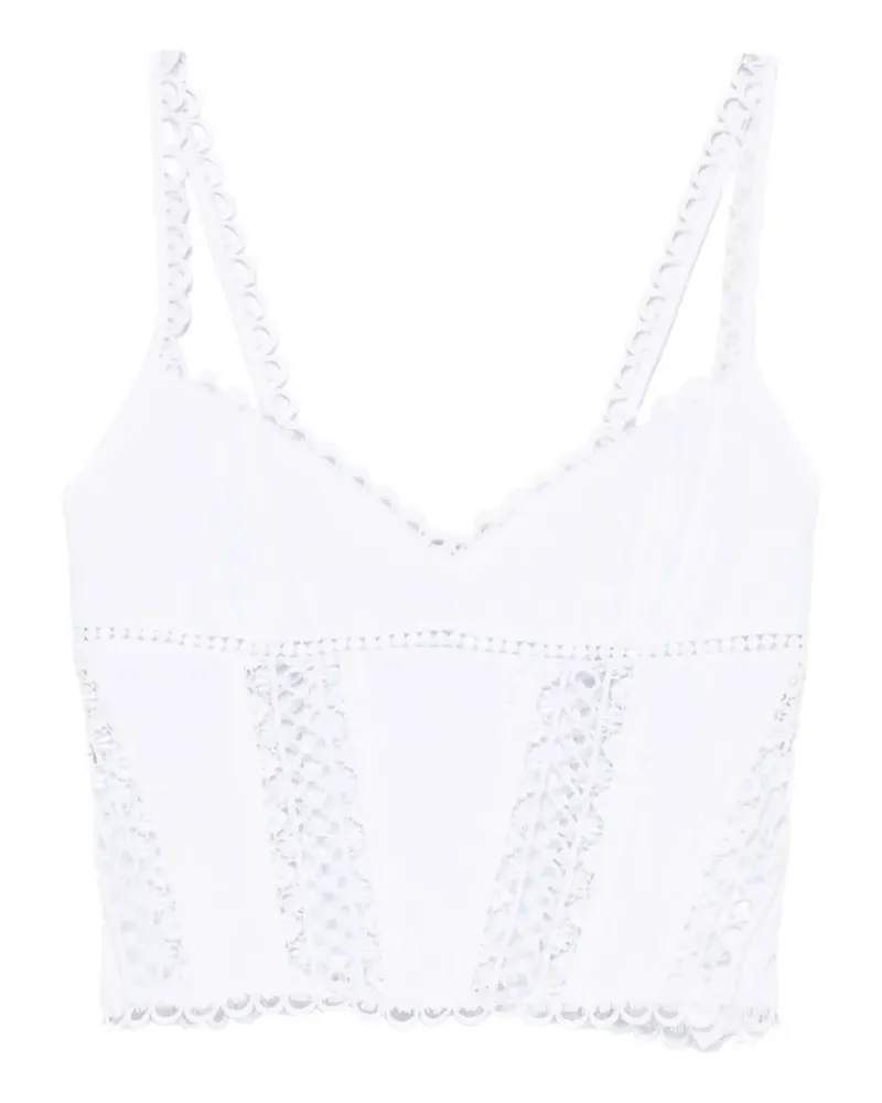 Charo Ruiz Poppy guipure-lace corset top - Weiß Weiß