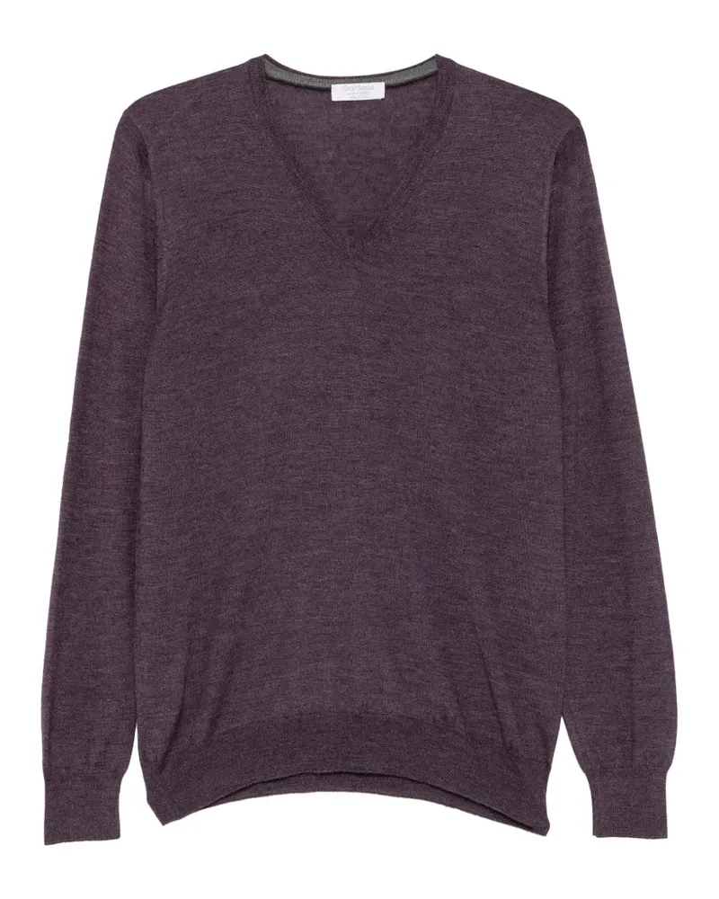 Gran Sasso V-neck wool sweater - Violett Violett
