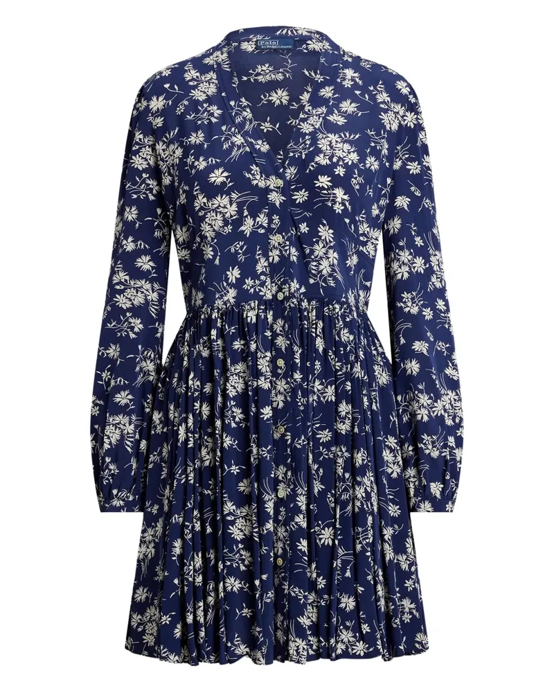 Ralph Lauren Hemdkleid mit Blumen-Print - Blau Blau