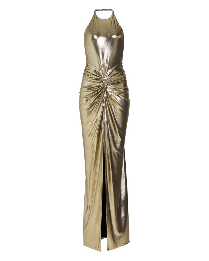 Retrofête Anida Abendkleid mit Schlitz - Gold Gold