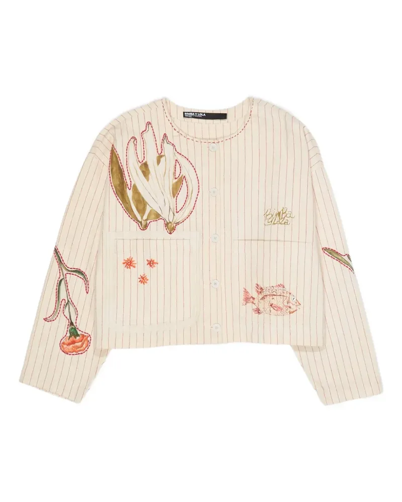 BIMBA Y LOLA Gestreifte Jacke mit Print - Nude Nude