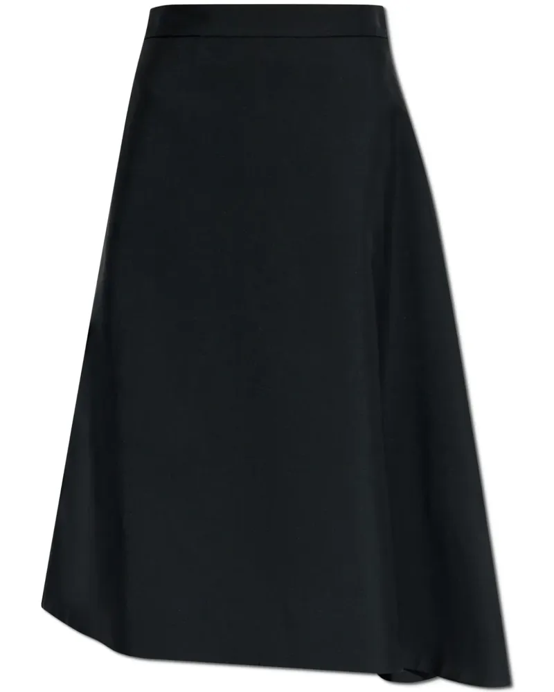 Jil Sander Asymmetrischer Midirock - Schwarz Schwarz