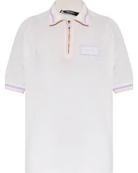 Versace Gestricktes Poloshirt mit Logo-Patch Weiß