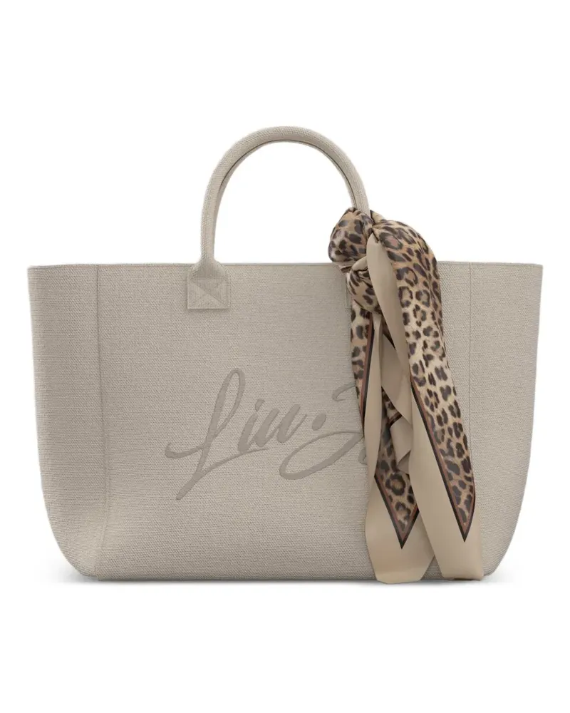Liu Jo large logo-embroidered tote bag - Nude Nude