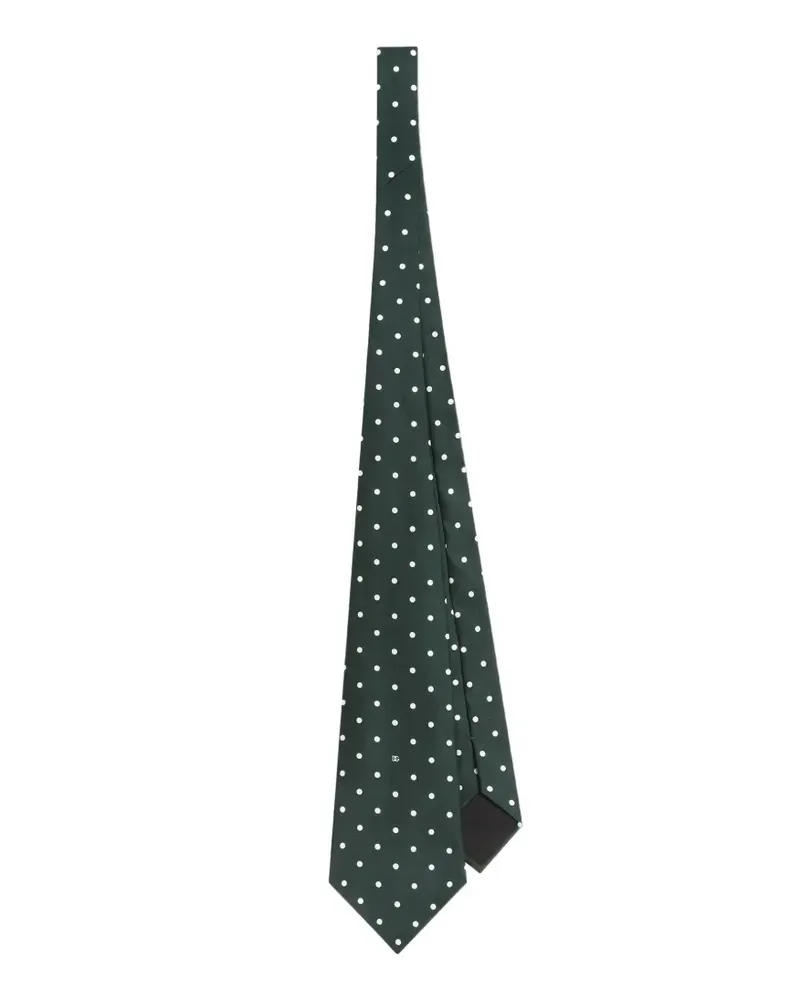 Dolce & Gabbana Seidenkrawatte mit Polka Dots - Grün Grün