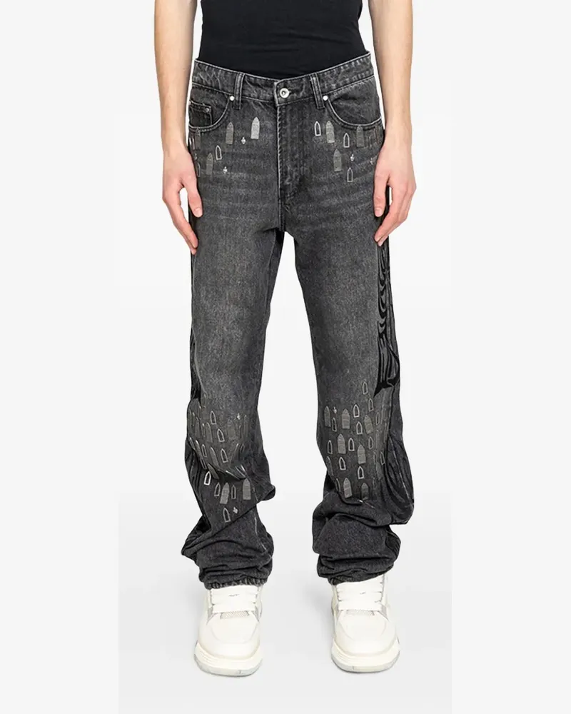 WHO DECIDES WAR Jeans mit Nieten - Schwarz Schwarz