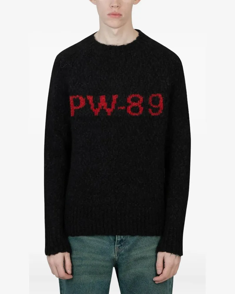 Paloma Wool embroidered-logo alpaca sweater - Schwarz Schwarz