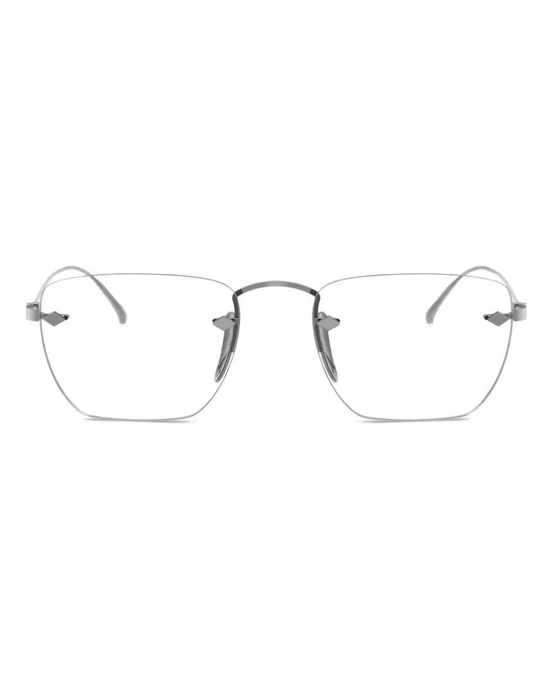Giorgio Armani Eckige Brille aus Titan - Grau Grau