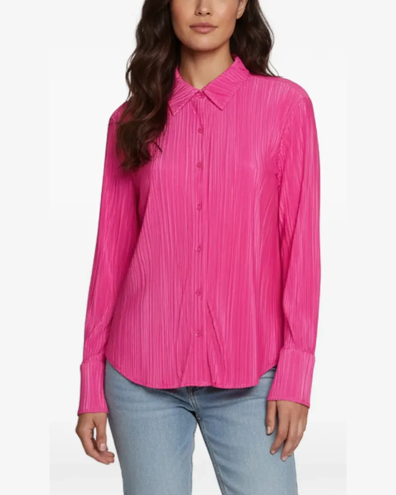 Diane von Furstenberg plissé button-front shirt - Rosa Rosa