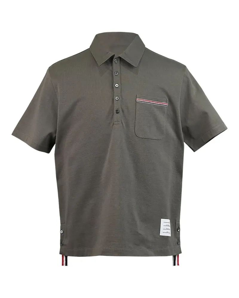 Thom Browne Poloshirt mit RWB-Streifendetail - Grün Grün