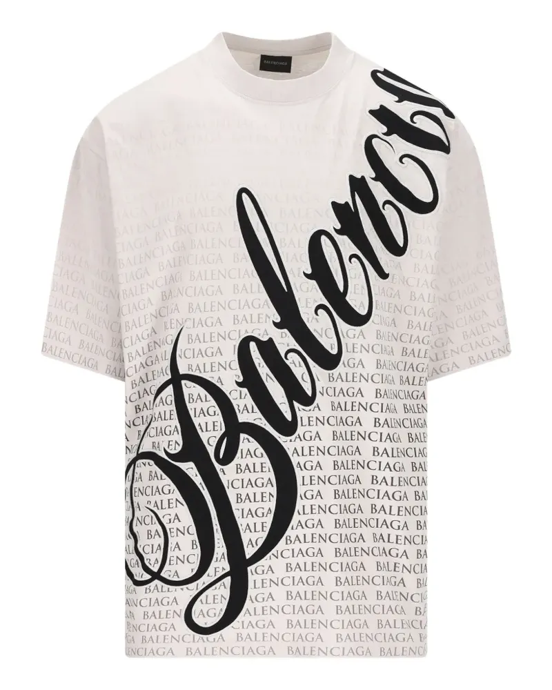 Balenciaga logo-lettering T-shirt - Weiß Weiß