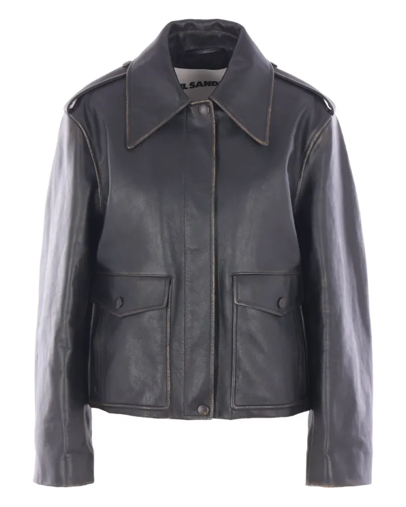 Jil Sander leather jacket - Schwarz Schwarz