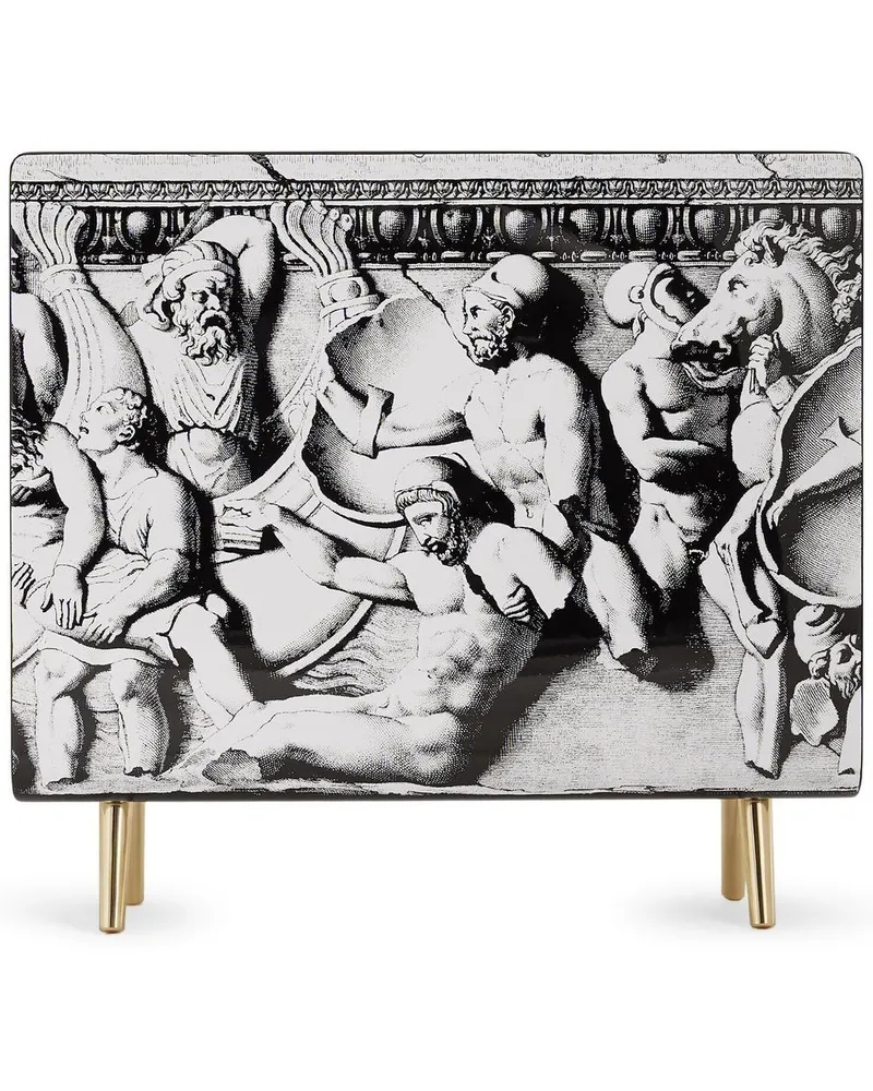 Fornasetti Zeitschriftenständer mit Print - Schwarz Schwarz