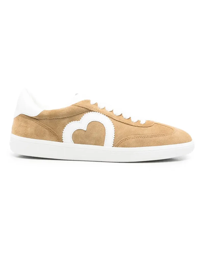 Moschino heart-appliqué sneakers - Nude Nude