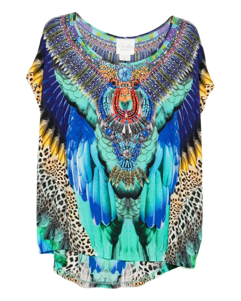 Camilla graphic-print top - Blau Blau