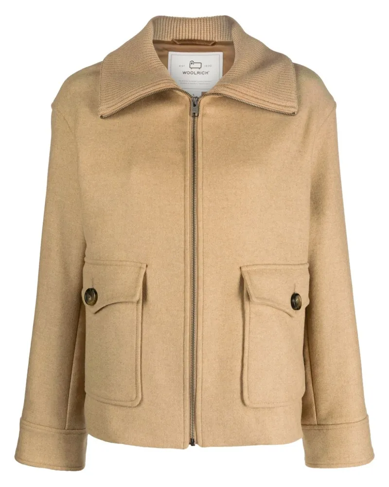 Woolrich Jacke mit geripptem Kragen - Nude Nude