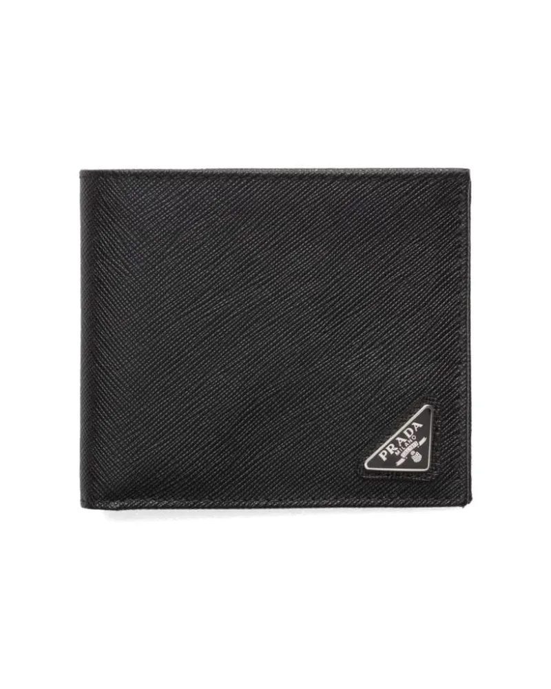 Prada Portemonnaie mit Triangel-Logo - Schwarz Schwarz