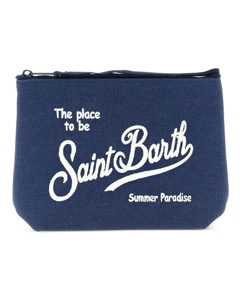 MC2 Saint Barth Clutch mit Logo - Blau Blau