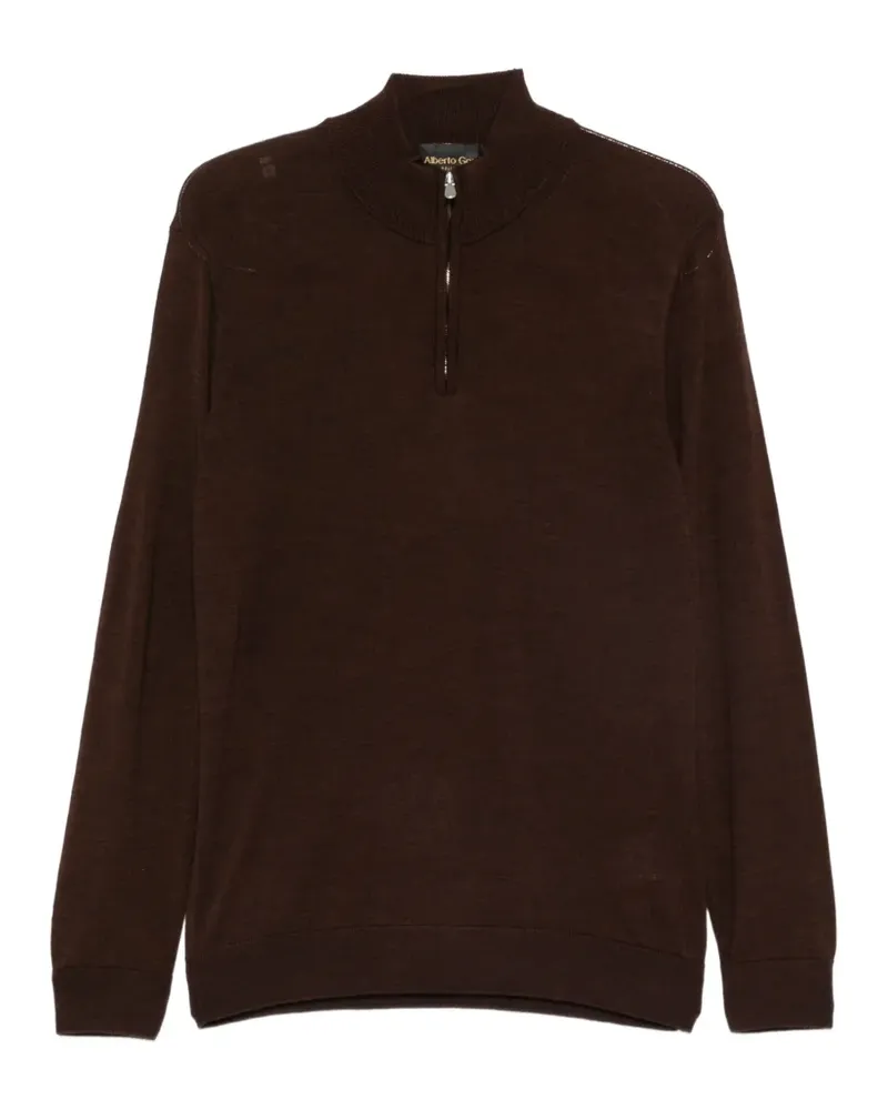 Alberto Gozzi quarter-zip wool sweater - Braun Braun