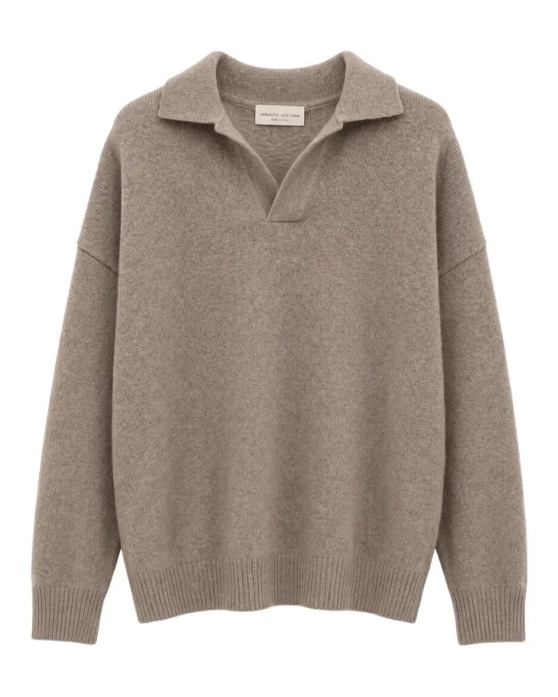 Roberto Collina open-collar dropped-shoulder sweater - Nude Nude