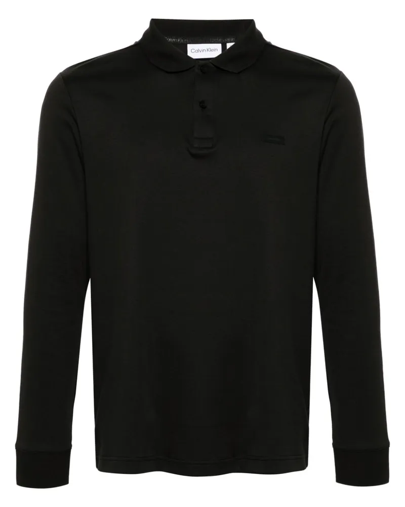 Calvin Klein Poloshirt mit Logo-Patch - Schwarz Schwarz