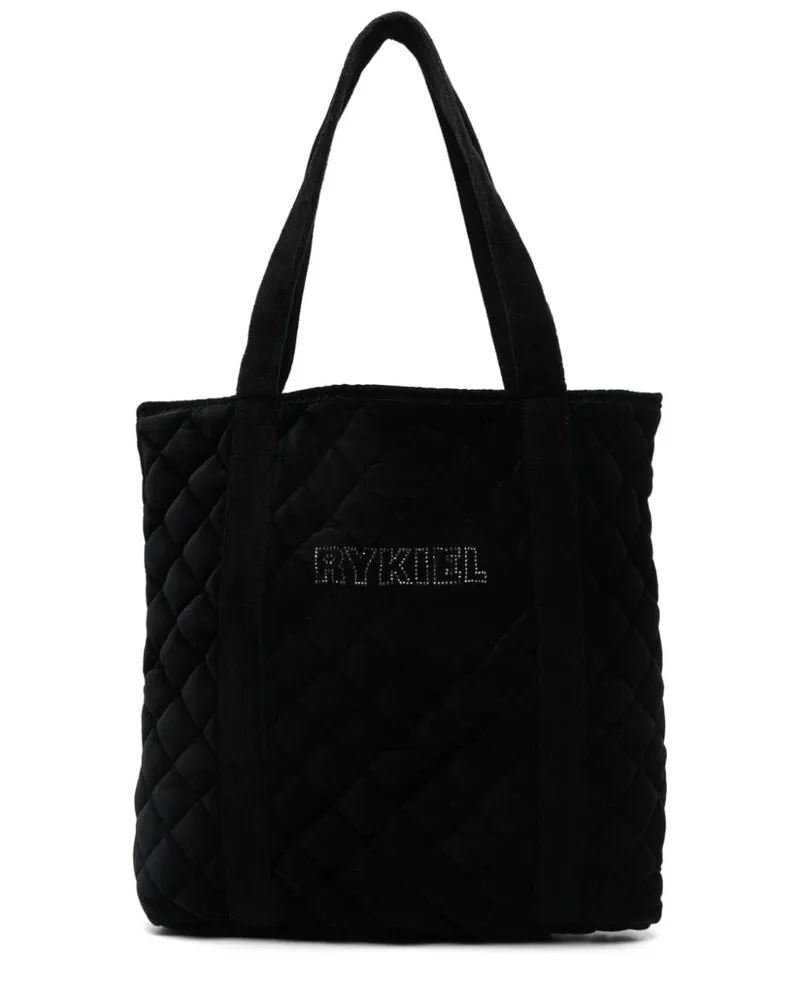 Sonia Rykiel Tote Bag mit Kristall-Logo Schwarz