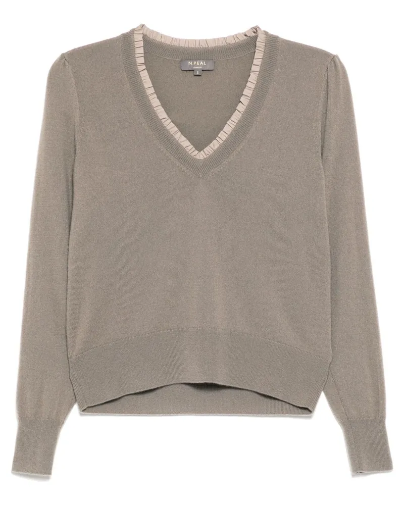 N.Peal Pullover mit V-Ausschnitt - Braun Braun
